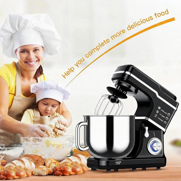 Stand Mixer Dough Mixer 7QT 660W 10-Speed Tilt-Head Dough Mixer, Electric Kitchen Mixer with Stainless Bowl, Hook, Whisk, Beater & Splash Guard, Black (Black)3