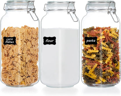 78Oz Glass Food Storage Jars with Airtight Clamp Lids, 3 Pack1