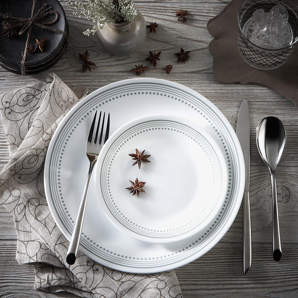 Mystic Gray Chip and Break Resistant Dinner Set for 4 Person, Grey, 12-Piece2