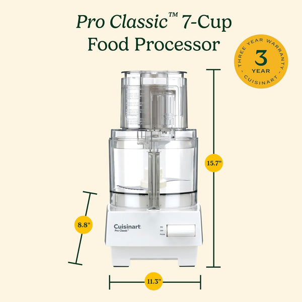 7-Cup Pro Classic Food Processor, 600-Watt Motor, Vegetable Chopper & Blender for Mincing, Dicing, Shredding, Puree & Kneading Dough, DLC-10SYP1, White | 600W Motor, Minces, Dices, Shreds, Purees and Kneads Dough3