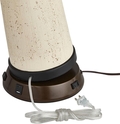 Rocco 30" Large Table Lamp Blue Ceramic USB Workstation Base Handmade7