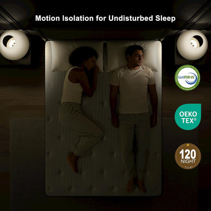 14 Inch King Mattress with Ice Silk Cover, Euro Top Hybrid Gel Memory Foam with 7-Zone Individually Wrapped Coils, Medium Firm King Size Mattress for Pressure Relief7