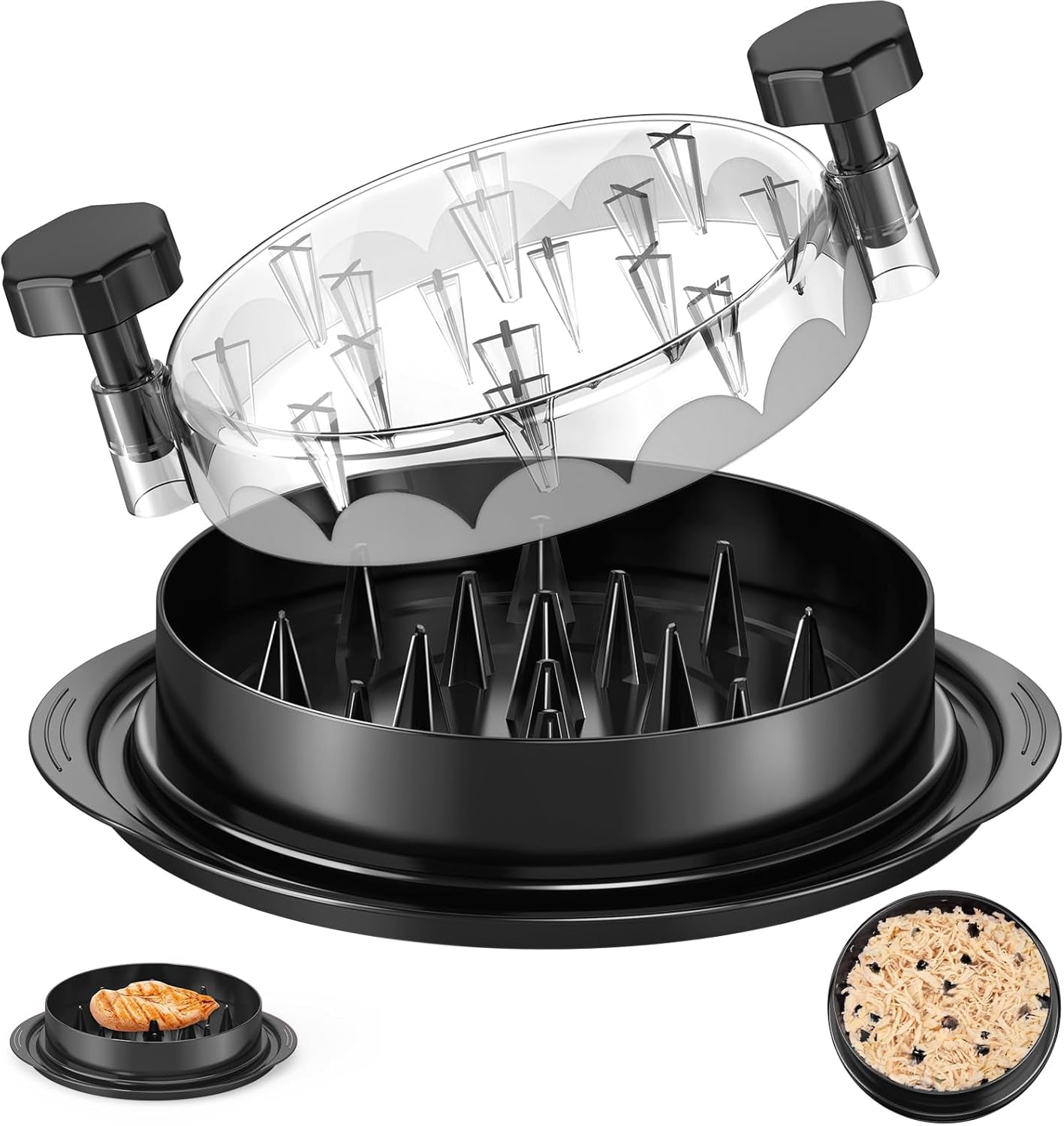 chicken-shredder-8-inches-chicken-shredder-tool-twist-for-pork-beef-chicken-meat-shredder-clear-lid-ergonomic-handle-strong-anti-slip-bpa-free-easy-to-clean-dishwasher-safe-black