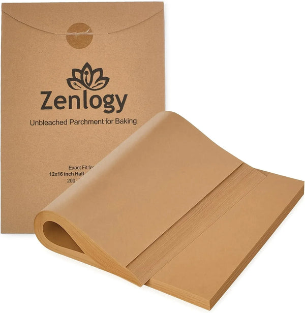 12X16 Parchment Paper, 200 Sheets, Pre-Cut, Fits Half Sheet Pans | Unbleached, Non-Stick, 450°F Heat Safe, Baking & Roasting, Kosher Certified1