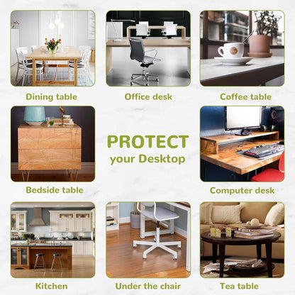 14 X 24 Inch Clear Table Cover Protector, Clear Desk Mat, Table Protector, 1.5Mm Plastic Table Cover, Vinyl Table Protector, Mats on Top of Desks6