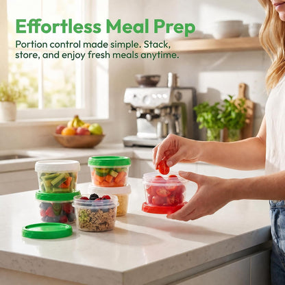 8Oz Small Plastic Freezer Food Containers with Lids, 1 Cup, 12Pcs4