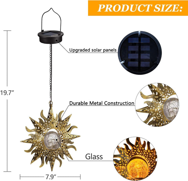 Solar Lanterns Outdoor Waterproof, Hanging Lights Yard Decor Gifts for Mom2