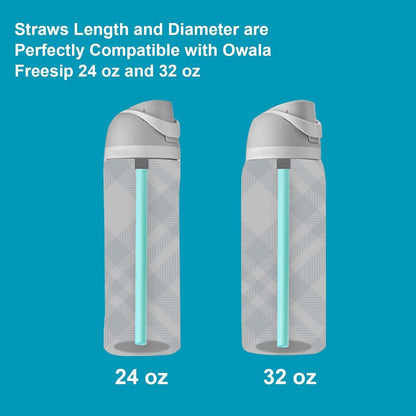 Replacement Straws Compatible with Owala Water Bottle Freepsip 24 Oz - Replacement Parts for Owala Cup 32 Oz -Accessories Set Include 6 BPA-FREE Straws and 1 Cleaning Brush2