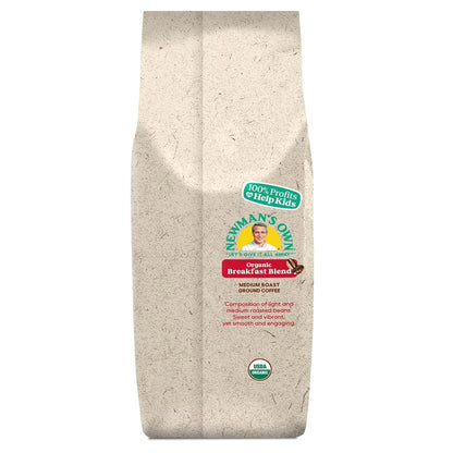 Newman'S Own Organics Breakfast Blend, Ground Coffee, Fair Trade Certified, Medium Roast, Bagged 10Oz10