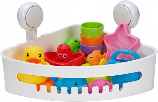 Bath Toy Storage Organizer,Kids Bathtub Toy Holder with Drain Holes,Shower Caddy for Bathtub,No Drilling Corner Shower Caddy Suction Cup,Waterproof Storage Basket for Bathroom,Kitchen1