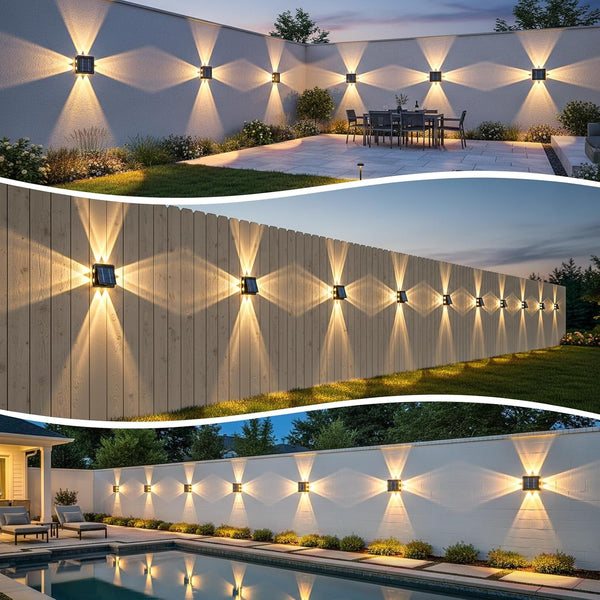 Solar Wall Lights Outdoor 2 Pack, Warm White 3000K Lighting8