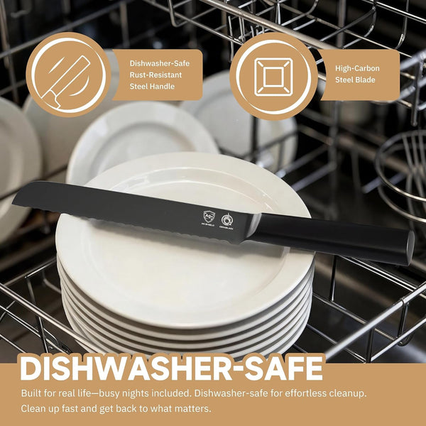 ® Black Blade 8 Inch Bread Knife with Agshield™ & Cerablack™ Technology, Rust-Resistant & Easy-Clean Finish, Serrated Edge for Sourdough, Bagels & Cake6