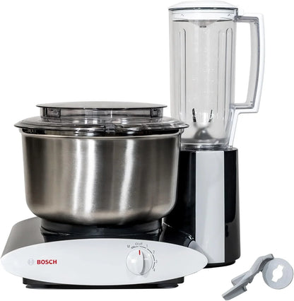 Bosch Blender Bundle - Black Universal plus Mixer with Stainless Steel Bowl, Dough Hook Extender, and Blender1
