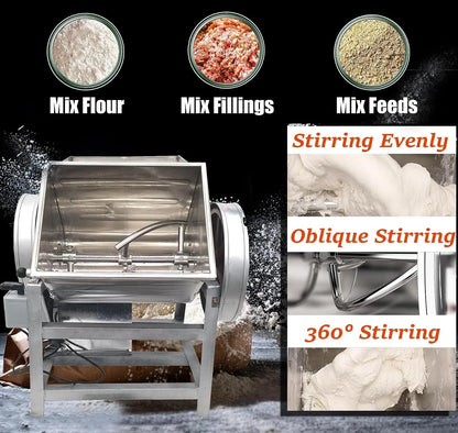 Commercial 15KG Dough Mixer Machine Electric Flour Mixer with 90 Degree Tilt Bowl for Dough Mixing Kneading Capacity 30QT 1500W4