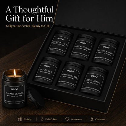 6 Pack Scented Candles for Men, Home Aromatherapy Mens Candle Gifts Set7