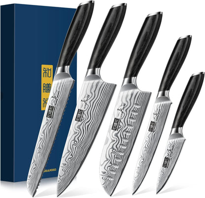 5 Pieces Knife Set, High Carbon Powder Steel Forged Chef Knife Set1