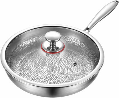 Titanium Pans for Cooking, 12 Inch Titanium Pro Hammered Frying Pan with Lid, Titanium Cookware for Cooking Kitchen Induction Compatible1