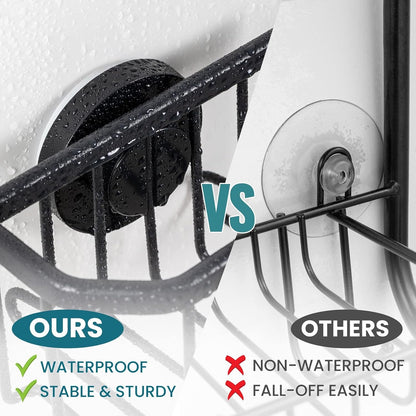 Sponge Holder for Kitchen Sink with Strong Suction Cup-Black4