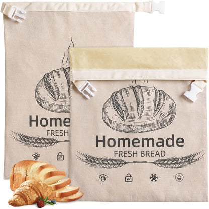 2 Pack Beeswax Bread Bags for Homemade Sourdough Reusable Beeswax Bread Bag1