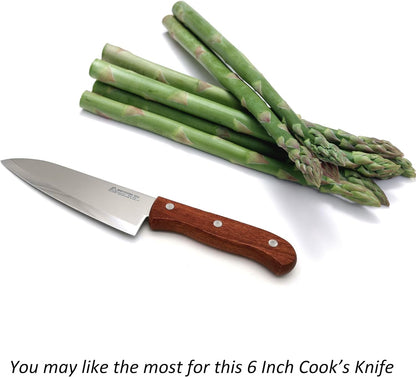 Chef Knife 6 Inch - MATTSTONE HILL Cook'S Knife, Kitchen Knife, High Carbon Stainless Steel, Wood Handle3