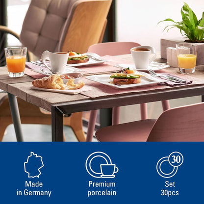 Villeroy & Boch Newwave Basic Dinnerware Set, Creamy White, 30 Piece3