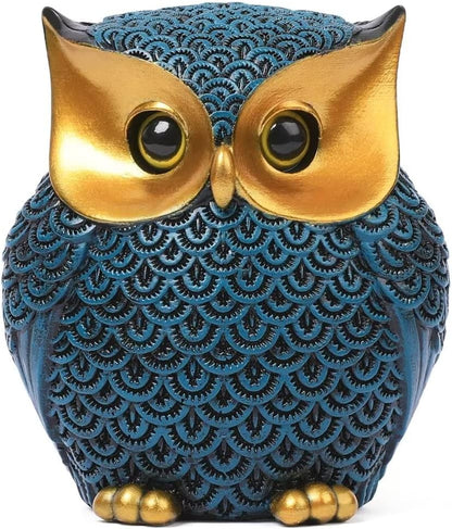 Owl Figurines Home Decor Accents Small Décor Items for Shelf Decorations for Living Room Office, Gifts for Owl Lover (Blue)1