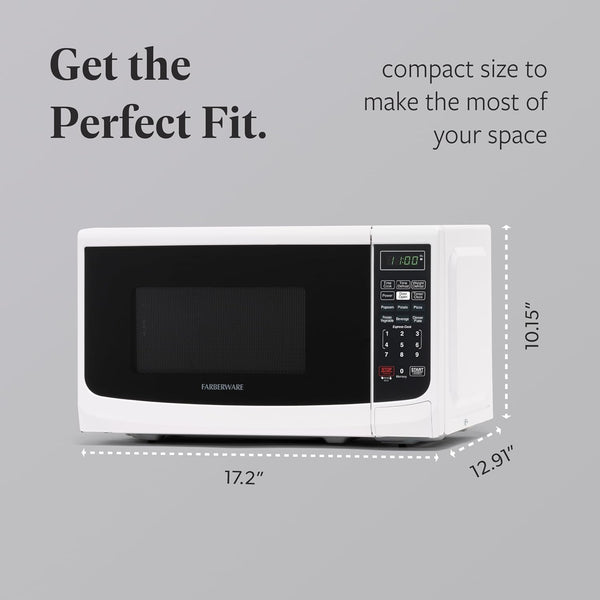 0.7 Cu. Ft. Countertop Microwave Oven – 700 Watts Power, Auto Cook Settings, Defrost, Easy Clean and Child Safety Lock - White4