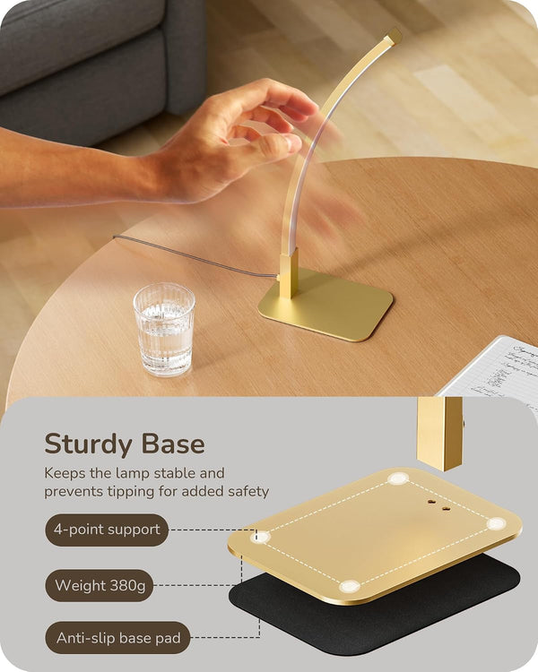 Curved LED Table Lamps for Living Room, Modern Bedside Lamp, Gold6