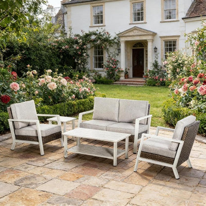 Outdoor Conversation Furniture Set with All-Weather Wicker and Powder-Coated Frame for Patio, Deck or Garden1