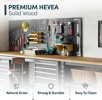 Hevea Rubberwood Butcher Block Countertop/Cutting Board Slab - Unfinished, 48 X 25 X 1.5 Inches (4 Ft)6