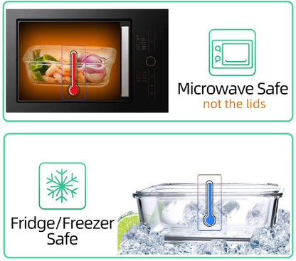 [10 Pack] Glass Meal Prep Containers, Food Storage Containers with Lids Airtight, Glass Lunch Boxes, Microwave, Oven, Freezer and Dishwasher Safe5