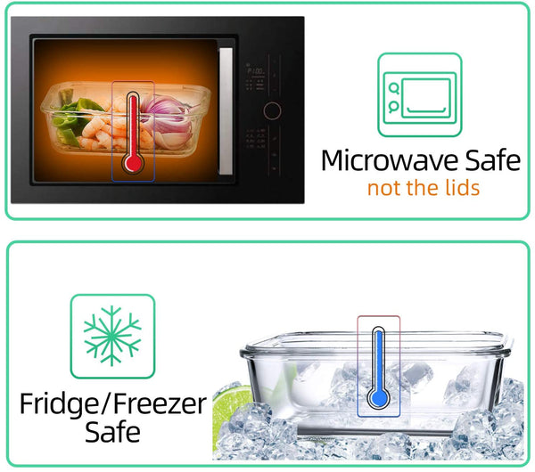 [10 Pack] Glass Meal Prep Containers, Food Storage Containers with Lids Airtight, Glass Lunch Boxes, Microwave, Oven, Freezer and Dishwasher Safe5