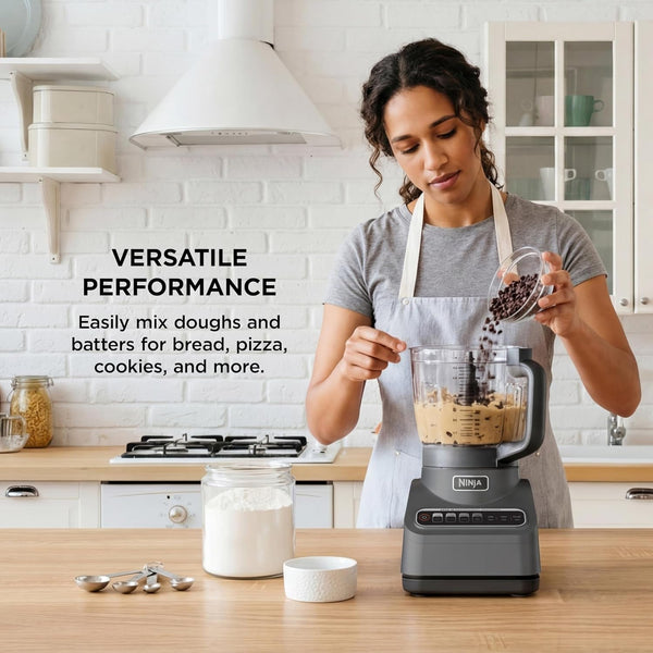 Ninja Professional plus Food Processor, 1000PW, 9-Cup, Grey, BN601 | Auto-Iq Presets Chop, Slice, Puree & Mix Dough. 9-Cup Bowl, 3 Blades, Feed Chute & Pusher. Dishwasher-Safe Parts.5