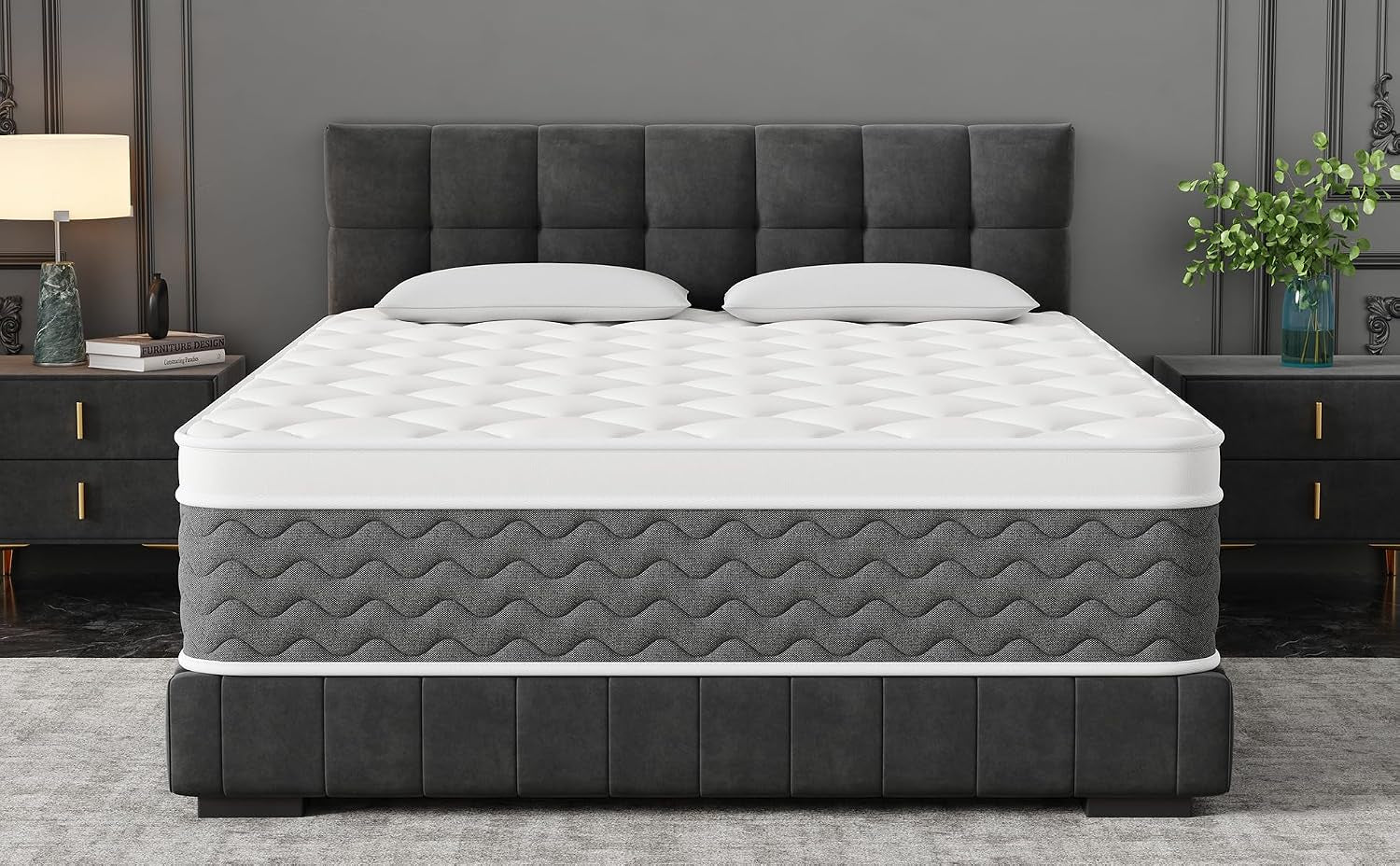 gray-queen-mattress-12-inch-queen-size-hybrid-memory-foam-mattress