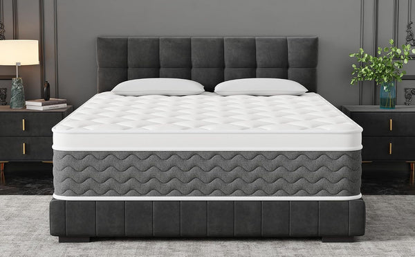 Gray Queen Mattress, 12 Inch Queen Size Hybrid Memory Foam Mattress1