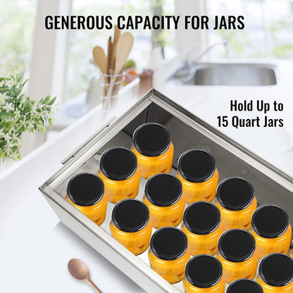 15 Quart Water Bath Canner - Stove Top Canning Pot with 2 Canning Racks, 304 Food Grade Stainless Steel, Flat Bottom Brushed Design, Holds 15 Quart Jars3