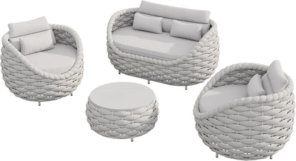 4Pcs Patio Conversation Set, Outdoor Sofa with Loveseat & Table7