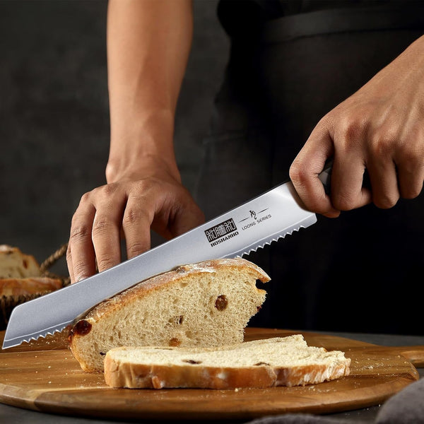 7 Pieces Kitchen Knife Set, Japanese High Carbon Stainless Steel Magnetic Knife Block Set, Ultra Sharp Chef Knives Sets with Ergonomic Pakkawood Handle＆10 Inch Bread Knife6