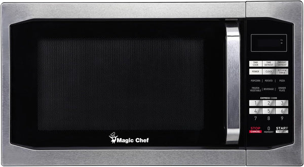 1.6 Cu. Ft. Countertop Microwave with Stainless Door | Countertop Microwave Oven, Stainless Steel, 1100W, Child Safety Lock, Defrost, Memory Function, Timer1