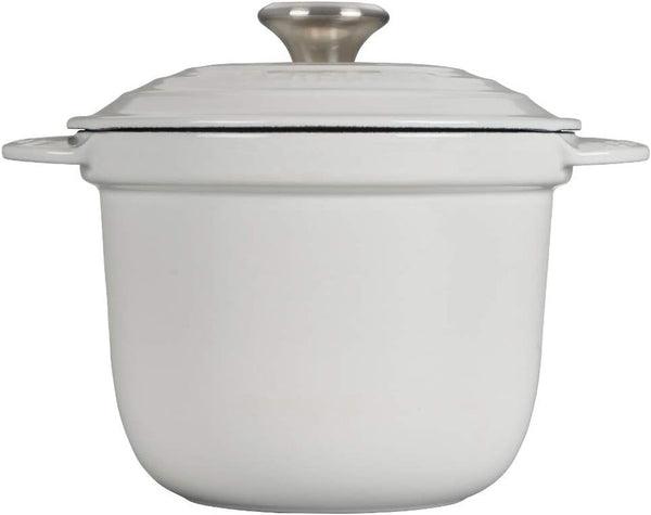 Le Creuset Enameled Cast Iron Rice Pot & Stoneware Insert, 2.25 Qt., White2