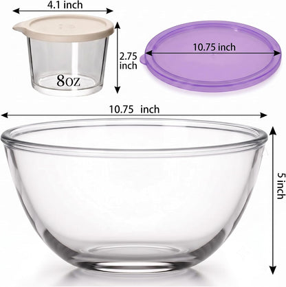 5 Quart Large Glass Mixing Bowl, Clear Large Salad Bowls Glass Big Mixing Bowls for Kitchen Storage2
