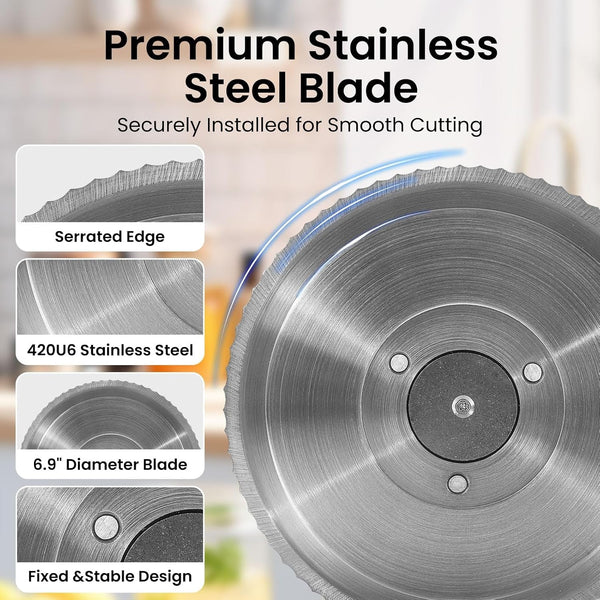 Manual Bread Slicer for Homemade Bread, Bread Cutter for Adjustable and Even Slices, Classic Hand Crank Sourdough Slicer with Scale Line & Powerful Suction Cup, Sharp Stainless Steel Blade (Cream)4