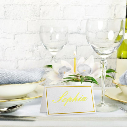 120Pcs Premium Place Cards, Small Table Cards with Gold Foil Border, 2" X 3.5" Tent Card, Escort Cards, Name Card, Wedding Place Cards for Wedding, Table, Dinner Parties, Seating Card6