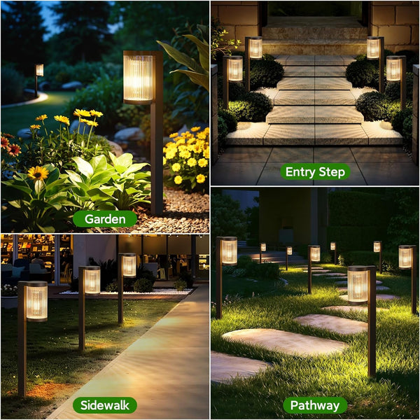 Solar Pathway Lights Outdoor, 6 Pack Upgraded Outdoor Solar Lights for outside Super Bright up to 15Hrs, IP65 Waterproof Solar Garden Lights for Yard Path Sidewalk Driveway Walkway Decor8