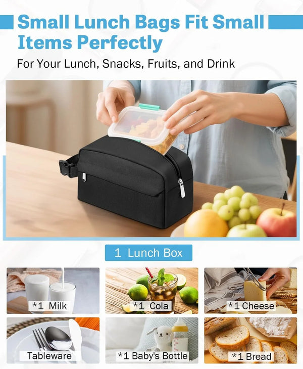 Small Insulated Lunch Bag: Reusable Small Lunch Box, Mini Soft Cooler Bag3