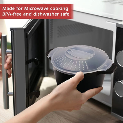 Professional Large Micro Cookware 2 Quart, Microwave Steamer for Vegetables, Cooker for Microwave - BPA Free, Dishwasher Safe2