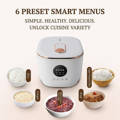 3L Healthy Low Carb Rice Cooker, Low Sugar Digital Steamer, Porridge, Soup, Quick Rice, White Rice, 5 Cooking Functions, 24-Hour Smart Appointment, 8 Hours Heat Preservation6