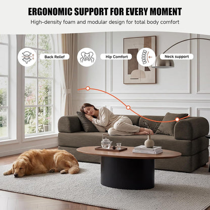 79" Memory Foam Sofa Bed, Convertible Futon Boneless Couch for Living Room4