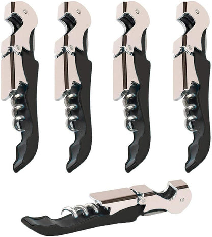 Professional Waiter Corkscrew Wine Openers Set (4 Pcs),Upgraded with Heavy Duty Stainless Steel Hinges Wine Key for Restaurant Waiters, Sommelier, Bartenders1