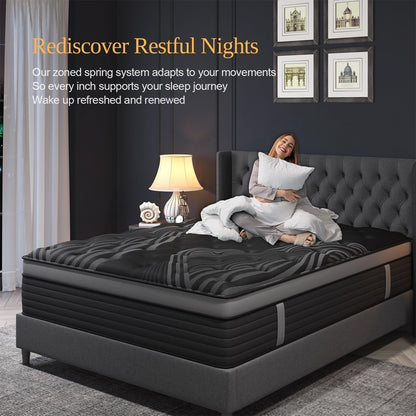 Queen Mattress, 14 Inch Hybrid Mattresses, Medium-Firm Feel with Pocket Springs & Cooling Gel Memory Foam, Certipur-Us Certified for Enhanced Support, Cooling & Motion Isolation6